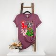 Boston Terrier Christmas Tree Lights Santa Dog Xmas For Men Women Kids Women's Heather T-Shirt Heather Maroon