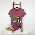 Boston Terrier Christmas Tree Lights Xmas Dog Lover Women's Heather T-Shirt Heather Maroon