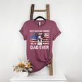 Boston Terrier Dad American Flag 4th Of July Dog Fathers Day Women's Heather T-Shirt Heather Maroon