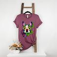 Boston Terrier In Day Of The Dead Sugar Skull Dog Women's Heather T-Shirt Heather Maroon