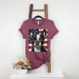 Boston Terrier Dog American Flag 4th Of July Patriotic Puppy Women's Heather T-Shirt Heather Maroon