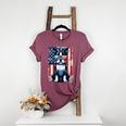 Boston Terrier Dog American USA US Flag Pets Vintage Outfit Women's Heather T-Shirt Heather Maroon