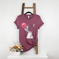 Boston Terrier Dog Blowing Chewing Bubble Gum Pink Women's Heather T-Shirt Heather Maroon