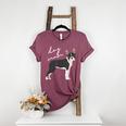 Boston Terrier Dog Mom Woman Women Women's Heather T-Shirt Heather Maroon