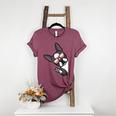 Boston Terrier Dog From Side Boston Bull Women's Heather T-Shirt Heather Maroon