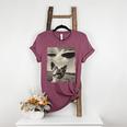 Boston Terrier Dog UFO Alien Extraterrestrial Selfie Women's Heather T-Shirt Heather Maroon