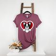 Boston Terrier Heart Cute Puppy Lover Or Dog Owner Women's Heather T-Shirt Heather Maroon