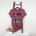 Boston Terrier I Heart My Dog Dog Lover Women's Heather T-Shirt Heather Maroon