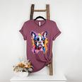 Boston Terrier Lover Pop Art Color Boston Terrier Dog For Men Women Girls Kids Women's Heather T-Shirt Heather Maroon