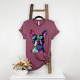 Boston Terrier Lovers Pop Art Boston Terrier Women's Heather T-Shirt Heather Maroon