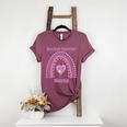 Boston Terrier Mama Cute Rainbow Paw Heart Shape Women's Heather T-Shirt Heather Maroon