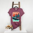 Boston Terrier Merry Christmas Tree Truck Santa Dog X-Mas Women's Heather T-Shirt Heather Maroon