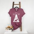 Boston Terrier Mom Dad Dog Alien UFO For Men Women Women's Heather T-Shirt Heather Maroon