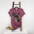 Boston Terrier Patriotic 4th Of July USA American Flag Women's Heather T-Shirt Heather Maroon