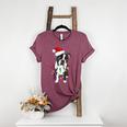 Boston Terrier Santa Christmas Lights Xmas Dog Lover Men Women Kids Women's Heather T-Shirt Heather Maroon