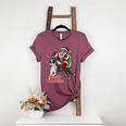 Boston Terrier Santa Claus Hat Merry Christmas Dog X-Mas Women's Heather T-Shirt Heather Maroon