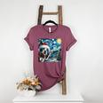 Boston Terrier Santa Starry Night Van Gogh Christmas Dog Men Women Kids Women's Heather T-Shirt Heather Maroon