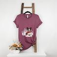 Boston Terrier In The Snow Merry Christmas Winter Women's Heather T-Shirt Heather Maroon