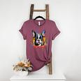 Colorful Boston Terrier Dog For Men Women Kids Women's Heather T-Shirt Heather Maroon