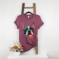 Cute Boston Terrier Puppy Dog Art Lover Unique Painting For Men Women Kids Women's Heather T-Shirt Heather Maroon