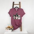 Cute Halloween Boston Terrier Dogs Witch Hat Ghost Dog For Men Women Kids Women's Heather T-Shirt Heather Maroon