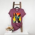 Dog Boston Terrier Hawaiian Women's Heather T-Shirt Heather Maroon
