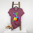 Dog Lover Boston Terrier Dog Colorful Boston Terrier Men Women Kids Women's Heather T-Shirt Heather Maroon
