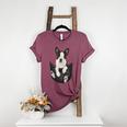 Dog Lovers Boston Terrier In Pocket Dog Face For Men Women Kids Women's Heather T-Shirt Heather Maroon