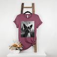 Dog Mom Dad Alien Selfie Boston Terrier UFO For Men Women Women's Heather T-Shirt Heather Maroon