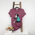 Father's Day Gift Dog Dad Boston Terrier i Love Dad Tattoo Women's Heather T-Shirt Heather Maroon