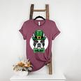 Green Boston Terrier Shamrock St Patricks Day Boston Terrier Women's Heather T-Shirt Heather Maroon