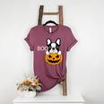 The Halloween Boston Terrier Women's Heather T-Shirt Heather Maroon