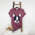 Kids Boston Terrier Dog For Women And Girls Women's Heather T-Shirt Heather Maroon