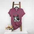 Love Is Boston Terrier Bostie Women's Heather T-Shirt Heather Maroon
