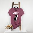 Love NOPE Boston Terrier Dog Lover Women's Heather T-Shirt Heather Maroon