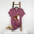Red Boston Terrier Dog Women's Heather T-Shirt Heather Maroon