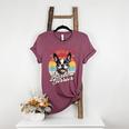 Retro Life Is Better With Boston Terrier Mom Dog Lover Women's Heather T-Shirt Heather Maroon