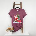 Santa Ugly Christmas Tree Lights Boston Terrier Dog Lover Women's Heather T-Shirt Heather Maroon