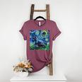 Scottish Terrier Starry Night Scotty Dog Art By Aja Women's Heather T-Shirt Heather Maroon