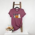 Spooky Ghost Boston Terrier Pumpkin Halloween Dog Lover Women's Heather T-Shirt Heather Maroon