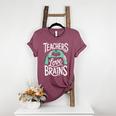 Teacher Halloween Shirt Women Men Teachers Love Brains Women&#x27;s Heather T-Shirt Heather Maroon