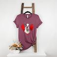 Valentine's Day Boston Terrier Dog Women's Heather T-Shirt Heather Maroon