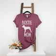 Vintage Boston Terrier Mom Dog Owner Bostie Mother Women's Heather T-Shirt Heather Maroon