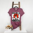 Vintage Japanese Dogzilla Boston Terrier Women's Heather T-Shirt Heather Maroon