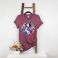 Watercolor Floral Boston Terrier Mama Dog Lover Mother's Day Women's Heather T-Shirt Heather Maroon