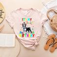 My Birthday Colorful Costume Boston Terrier Party Women's Heather T-Shirt Heather Peach