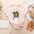 Birthday And Mother's Day -Boston Terrier Mom Women's Heather T-Shirt Heather Peach