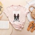 Boston Terrier American Gentleman Dog Lover I'm Well Trained Women's Heather T-Shirt Heather Peach