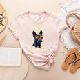 Boston Terrier Dad Boston Bull Bostie Dog Women's Heather T-Shirt Heather Peach