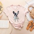 Boston Terrier Dog Motif Pet Art Boston Terrier Men Women Kids Women's Heather T-Shirt Heather Peach